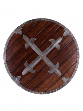 Bouclier rond en bois et acier 61 cm