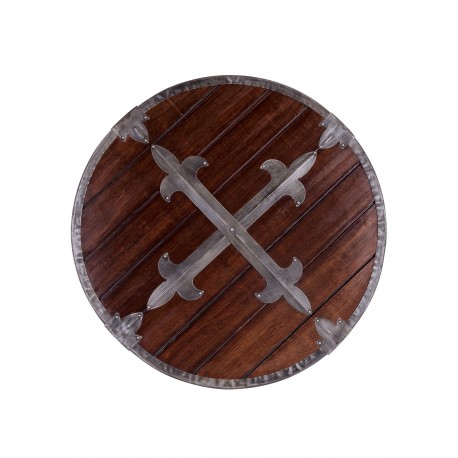 Bouclier rond en bois et acier 61 cm
