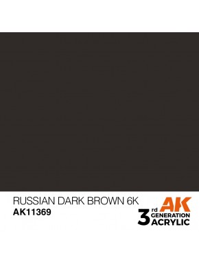 Peinture acrylique Russian Dark Brown 6K d'AK-Interactive