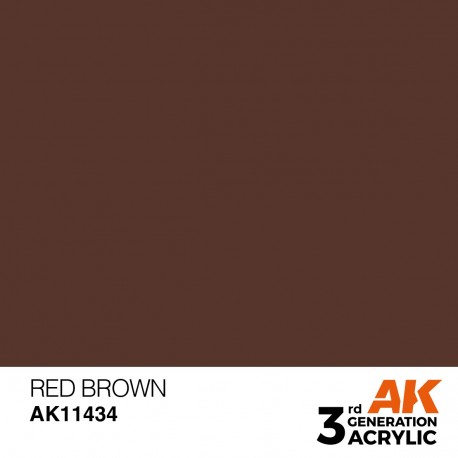 Flacon de peinture acrylique Red Brown de AK-Interactive