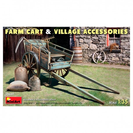 Modèle à l'échelle MiniArt de chariot de ferme avec accessoires