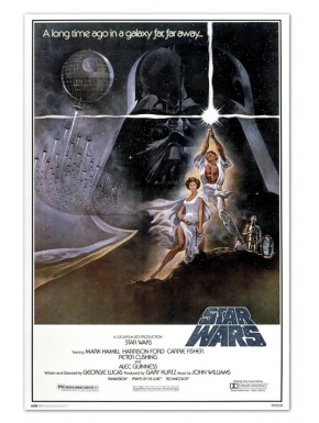 Affiche classique de Star Wars Un Nouvel Espoir accrochée au mur
