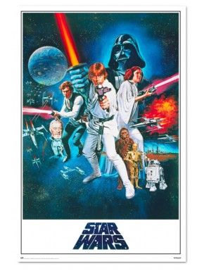Poster classique de Star Wars avec personnages emblématiques