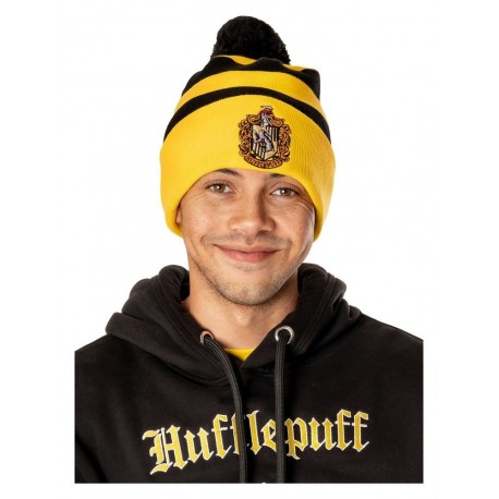 Bonnet Poufsouffle Harry Potter avec écusson brodé