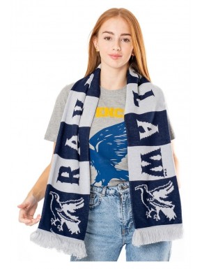 Écharpe bleu et gris de Serdaigle avec design Harry Potter
