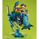 Diorama Dragonball Z avec Goku et Gohan sur robot bleu