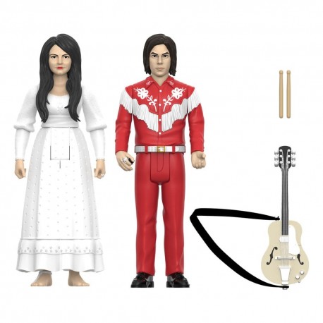 Figurines The White Stripes ReAction avec guitare et baguettes