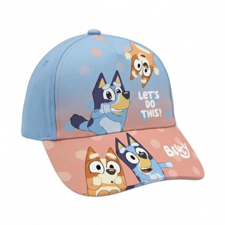 Boné infantil Bluey azul e rosa