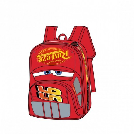 Mochila infantil vermelha Cars com design de Relâmpago McQueen