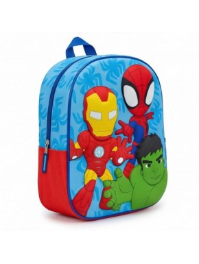 Mochila azul infantil 3D Spidey con personajes