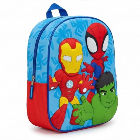Sac à dos enfant 3D Spidey bleu avec personnages