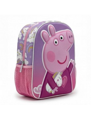 Sac à dos 3D Peppa Pig enfant rose et violet
