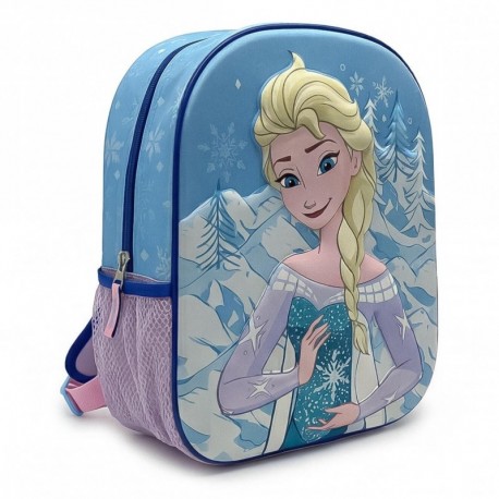 Mochila infantil azul con diseño 3D de Elsa de Frozen