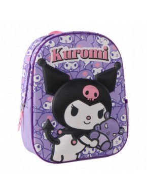 Sac à dos enfant violet avec design 3D Kuromi