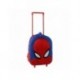 Sac à dos trolley enfant bleu Spiderman avec design 3D