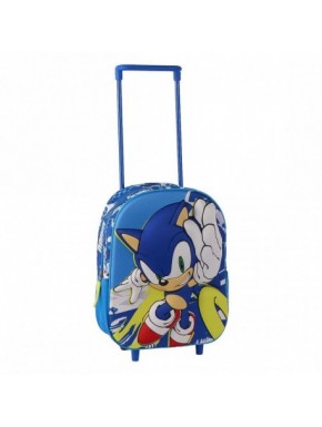 Sac à dos trolley bleu avec design de Sonic