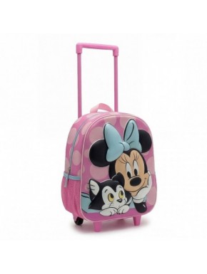 Sac à dos enfant trolley 3D Minnie rose