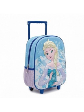 Sac à dos trolley Frozen bleu pour enfants avec Elsa en 3D