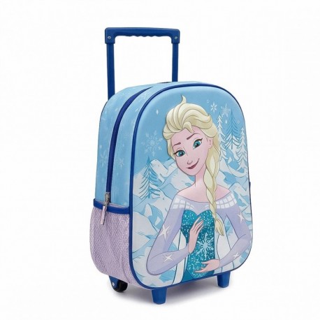 Sac à dos trolley Frozen bleu pour enfants avec Elsa en 3D