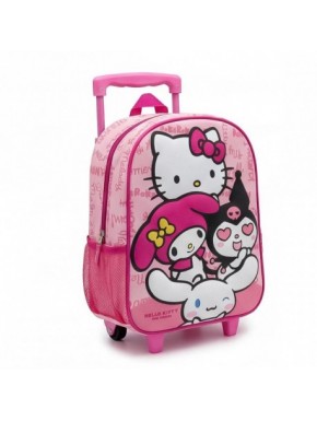 Sac à dos trolley enfant 3D Hello Kitty rose