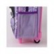 Mochila infantil trolley 3D Kuromi roxa com rodas e design divertido