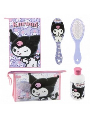 Trousse de toilette voyage Hello Kitty Kuromi avec accessoires violets
