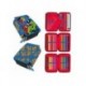 Trousse rouge Avengers avec accessoires scolaires.