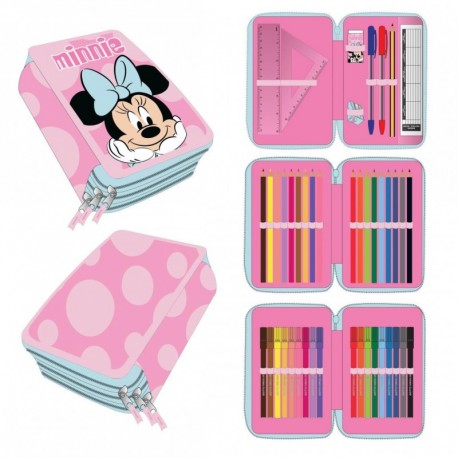 Plumier rosa con accesorios Minnie Mouse