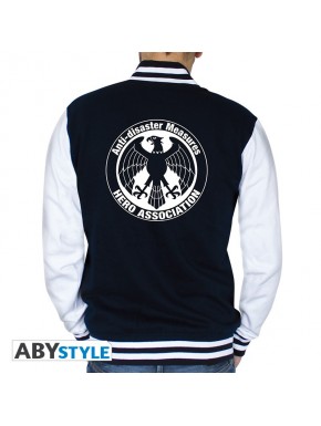Veste One Punch Man bleu et blanc avec logo Hero Association