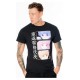 T-shirt noir avec design de personnages anime
