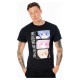 T-shirt noir avec design de personnages anime
