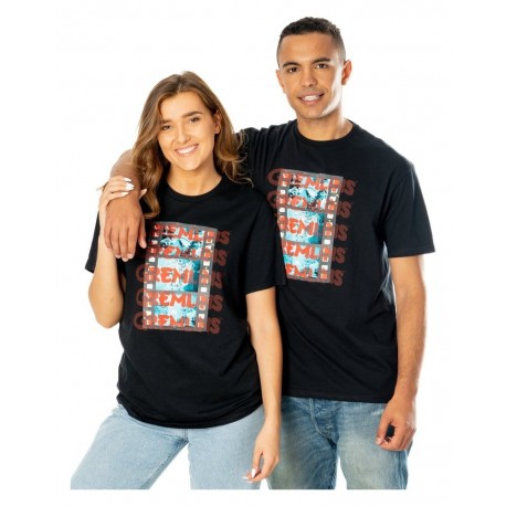 Camiseta preta Gremlins com design Evil Reel