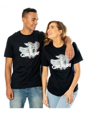 Camiseta preta Gremlins com design Flasher
