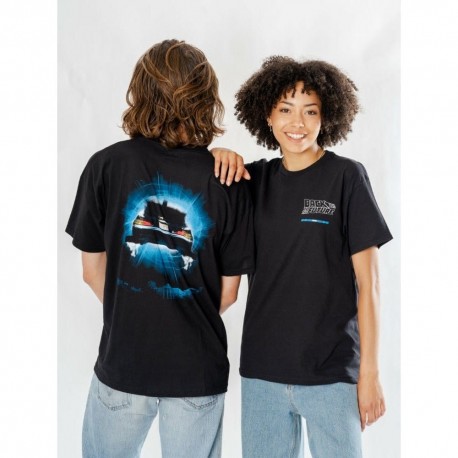 Camiseta preta Delorean De Volta para o Futuro oficial