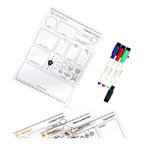Feuilles de personnage acryliques d'Enhance avec marqueurs
