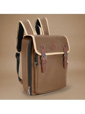 Mochila beige Enhance TCG Series con compartimentos para cartas