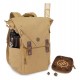 Sac à dos beige Enhance RPG en toile avec accessoires.