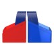 Caja de cartas Ultimate Guard Boulder 100+ Synergy azul y rojo