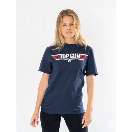 Camiseta azul marino con logo de Top Gun