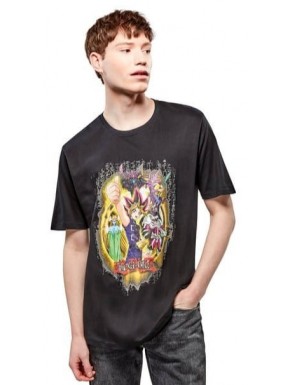 T-shirt noir Yu-Gi-Oh! Group Shot 3 avec personnages