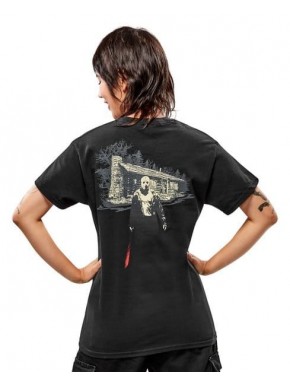 T-shirt noir Vendredi 13 avec designs avant et arrière