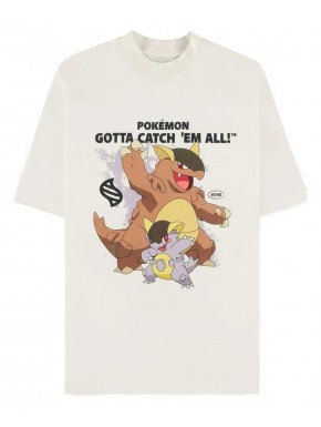 T-shirt blanc Pokémon avec Mega Kangaskhan