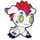 Pin de Digimon Gomamon avec couleurs blanc, rouge et violet