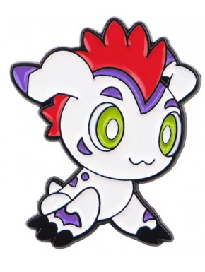 Pin de Digimon Gomamon avec couleurs blanc, rouge et violet