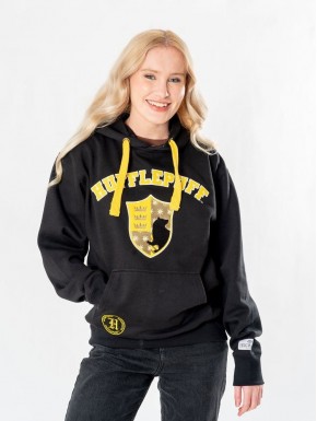 Sweat noir Hufflepuff avec détails jaunes