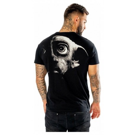 T-shirt noir avec design Dobby de Harry Potter