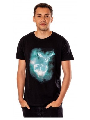 T-shirt noir avec design de Patronus de Harry Potter