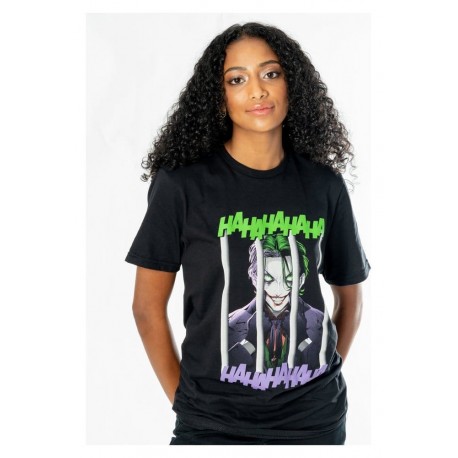 T-shirt noir DC Comics The Joker Anime Smile
