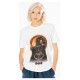 T-shirt blanc Batman avec design anime et fond lunaire