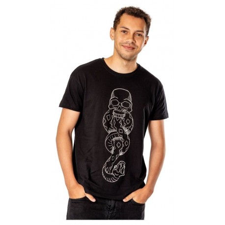 T-shirt noir Harry Potter Dark Mark avec design crâne et serpent